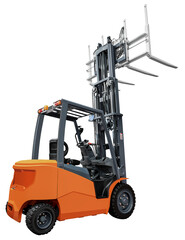 Orange electric forklift