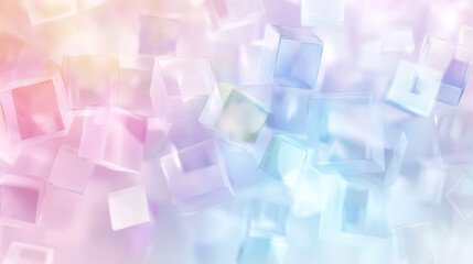 Abstract pastel-colored squares in a dreamy, blurred background.