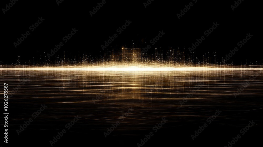 Fototapete a luxurious, minimal background featuring glowing dots and thin lines in a web-like structure, leavi