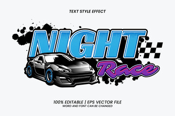 Night Race Text Effect Editable © rizqikreatif88