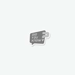 Did you know icon sticker isolated on gray background