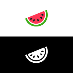 watermelon slice nature fruit healthy logo vector illustration template design