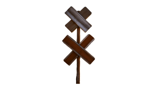 Railroad Crossing Sign on transparent background
