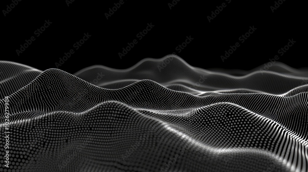 Fototapete a sleek and modern background with glowing white dots and thin lines connected in a geometric patter