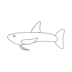 fish icon thin line vector illustration, isolated on white