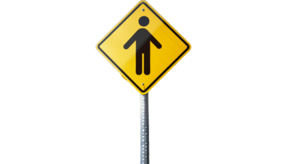 School Crossing Sign on transparent background