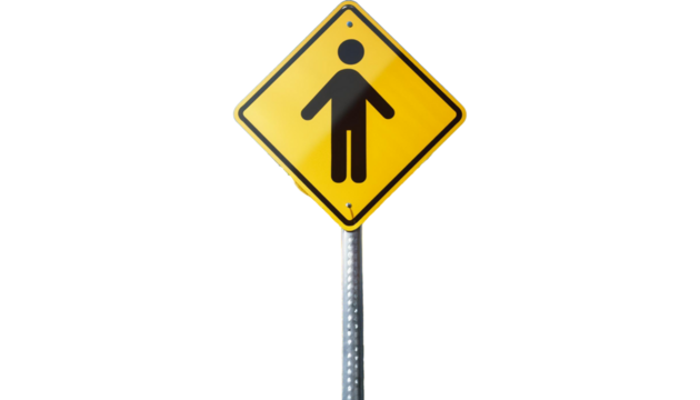 School Crossing Sign on transparent background