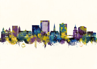 Fototapeta premium Cluj-Napoca City Skyline. Cityscape Skyscraper Buildings Landscape City Downtown Abstract Landmarks Travel Background Modern Art Architecture Business View Building Corporate