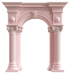 Pink roman arch columns