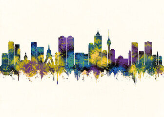 Fototapeta premium Colombo City Skyline. Cityscape Skyscraper Buildings Landscape City Downtown Abstract Landmarks Travel Background Modern Art Architecture Business View Building Corporate