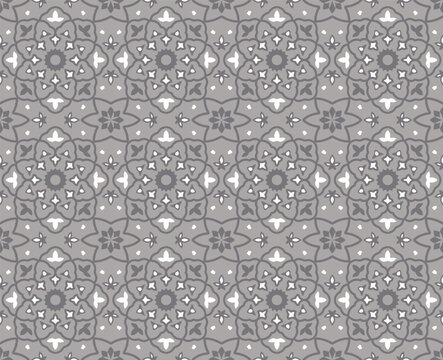 Middle asian style seamless pattern. Traditional oriental floral ornament. Eastern motif design.