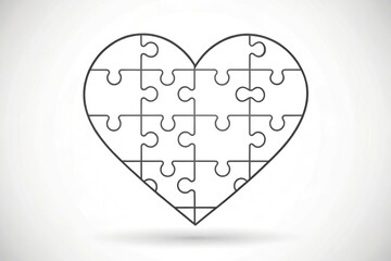 Modern heart shape puzzle icon in vector format