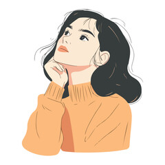 Vector illustration of a young woman