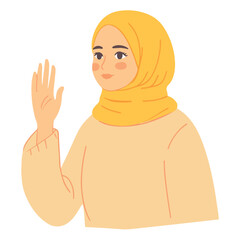 Cute hijab girl for style vector illustration