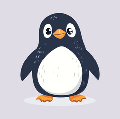 Cute Penguin cartoon in isolated background vector illustration
