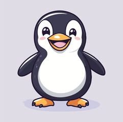 Cute Penguin cartoon in isolated background vector illustration