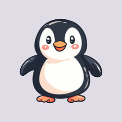 Cute Penguin cartoon in isolated background vector illustration