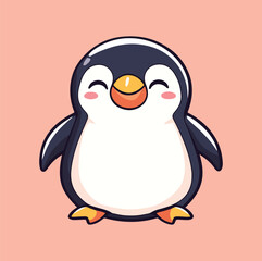 Cute Penguin cartoon in isolated background vector illustration