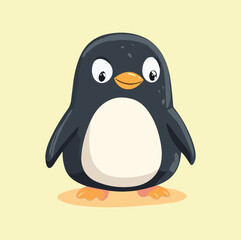 Cute Penguin cartoon in isolated background vector illustration