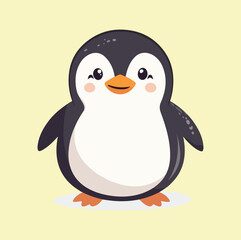 Fototapeta premium Cute Penguin cartoon in isolated background vector illustration
