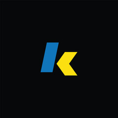 Creative Letter K logo design vector. logo template on black background