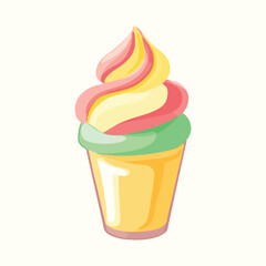 Ice Cream vector sweet food ice dessert illustration cone summer waffle isolated chocolate