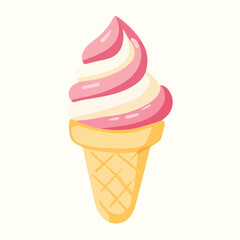 Ice Cream vector sweet food ice dessert illustration cone summer waffle isolated chocolate