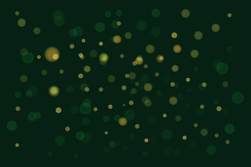 Green background with golden highlights with bokeh effect.