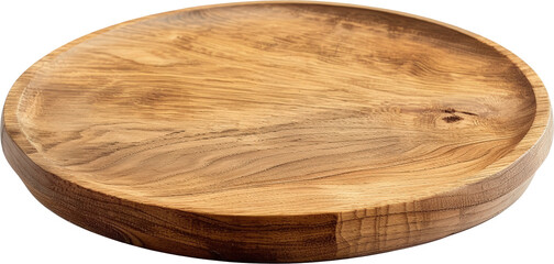 Wooden platter on transparent background. PNG