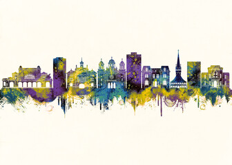 Obraz premium Constanța City Skyline. Cityscape Skyscraper Buildings Landscape City Downtown Abstract Landmarks Travel Background Modern Art Architecture Business View Building Corporate