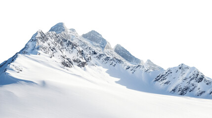 Fototapeta premium Mountain with snow on transparent background