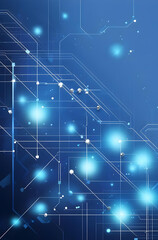 Network of interconnected points of light. Abstract technology background.