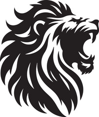 Lion roar silhouette black vector 