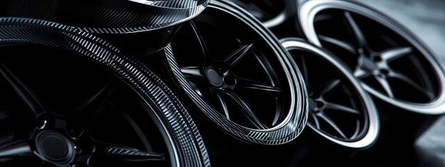 Sleek Racing Wheels with Carbon Fiber Accents