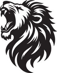 Lion roar silhouette black vector 