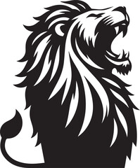 Lion roar silhouette black vector 