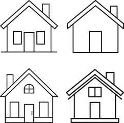Set of home line icons, property, buying, renting, house, home. icon collection. business symbols