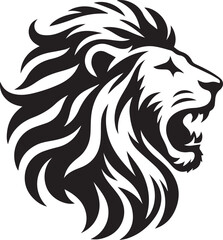 Lion roar silhouette black vector 