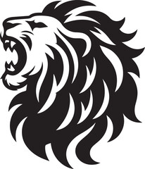 Lion roar silhouette black vector 
