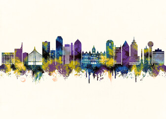 Dallas City Skyline. Cityscape Skyscraper Buildings Landscape City Downtown Abstract Landmarks Travel Background Modern Art Architecture Business View Building Corporate © Towseef Dar