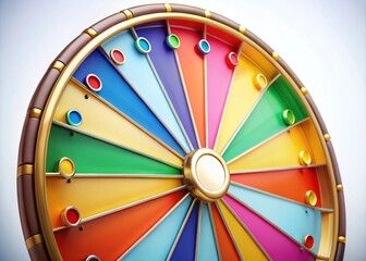 Colorful Spinning Fortune Wheel Isolated on White Background for Game and Entertainment Concepts