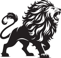 Lion roar silhouette black vector 