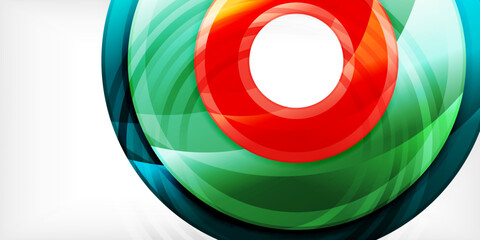 Fototapeta premium Bright colorful circles with light effects. Abstract background