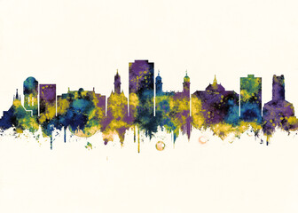 Obraz premium Debrecen City Skyline. Cityscape Skyscraper Buildings Landscape City Downtown Abstract Landmarks Travel Background Modern Art Architecture Business View Building Corporate