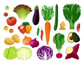 いろいろな野菜のベクターイラストセット