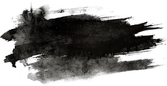 Abstract black watercolor wash