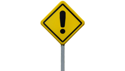 Warning Signs on transparent background