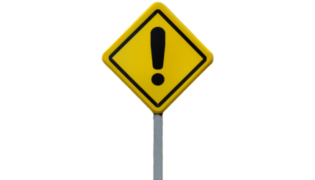 Warning Signs on transparent background