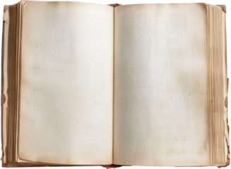 Open, vintage book pages