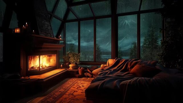 fireplace in the house